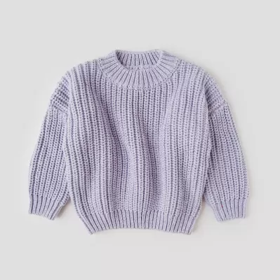Speckled Cotton Sweater-Taro Purple