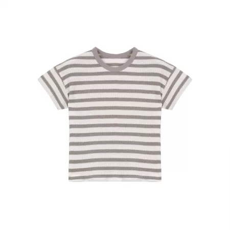 Waffle Stripe Top-Grey