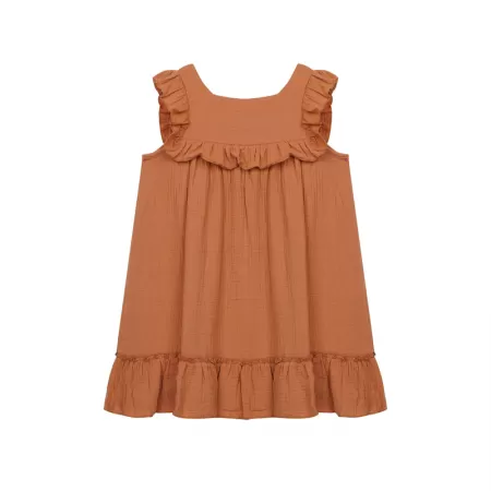 Double Gauze Dress-Orange