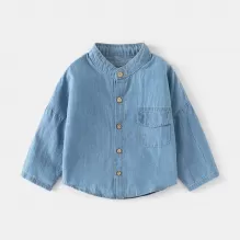 Denim shirt-long sleeves