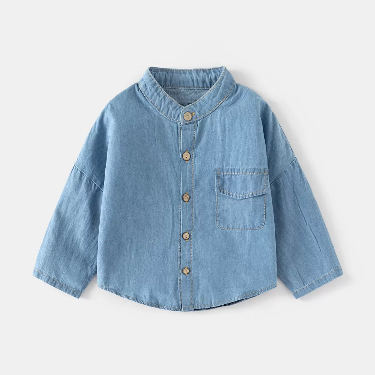 Denim shirt-long sleeves